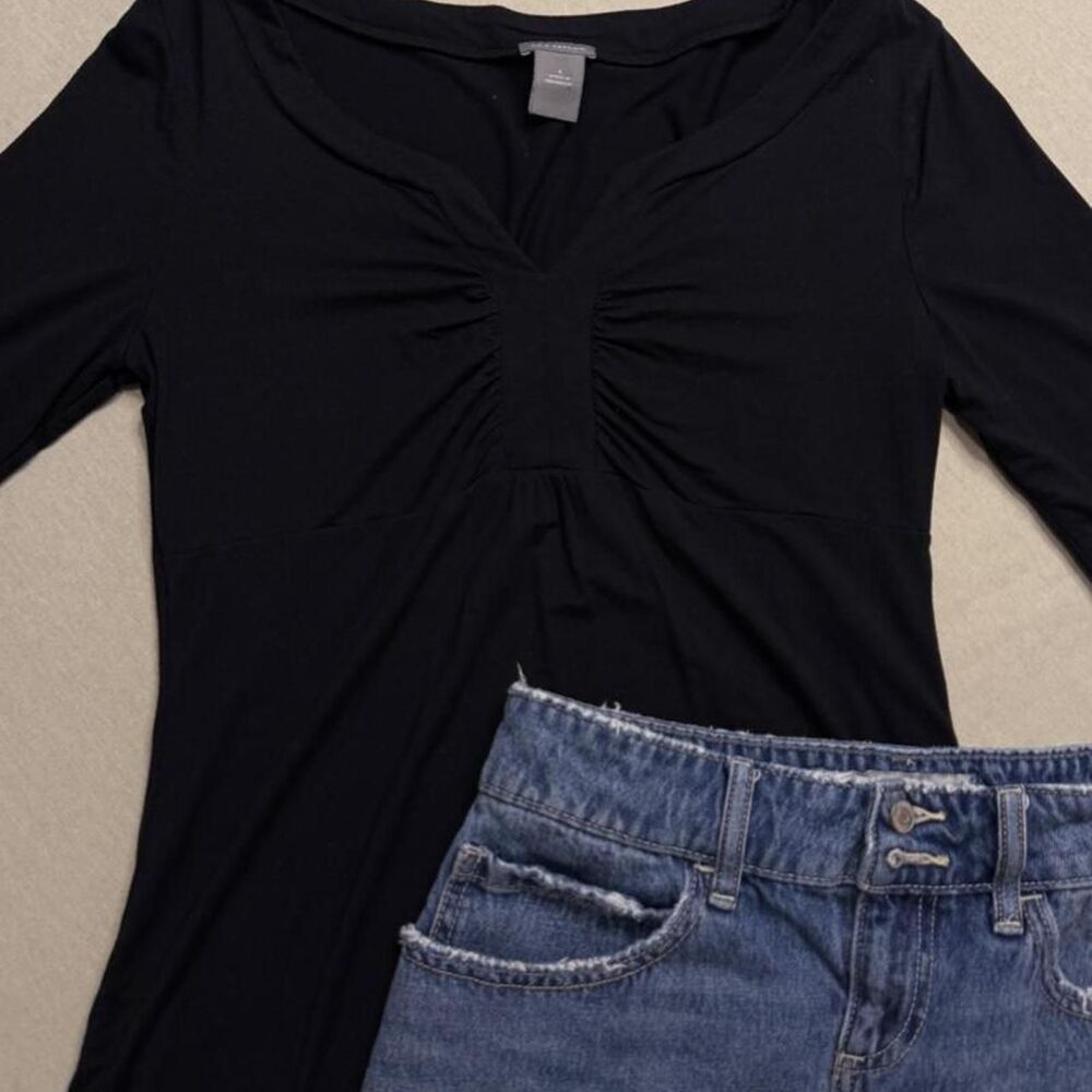 Ann-taylor Women's Black and Navy Blouse